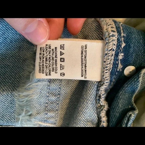 Free people torn up jumper light wash denim overalls skirt - Picture 7 of 10